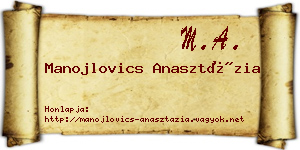 Manojlovics Anasztázia névjegykártya